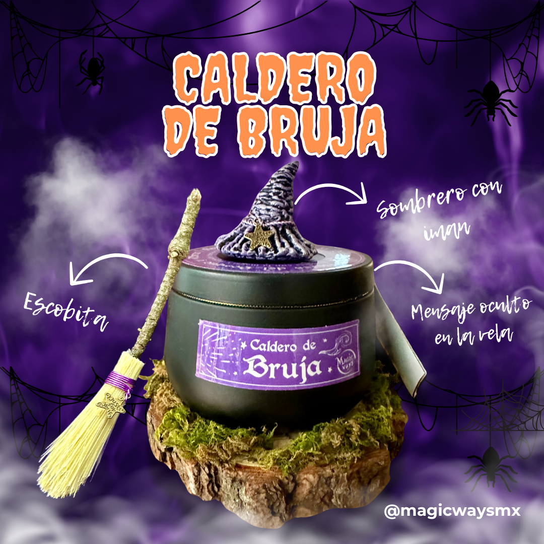Set de 3 Velas para Halloween: Caldero de Bruja, Pumpkin Pie y Spooky Night