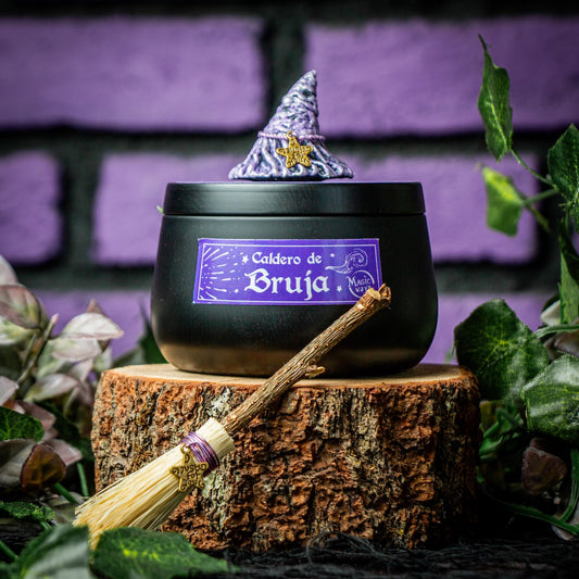 Vela Caldero de Bruja con Mensaje Oculto que libera bloqueos