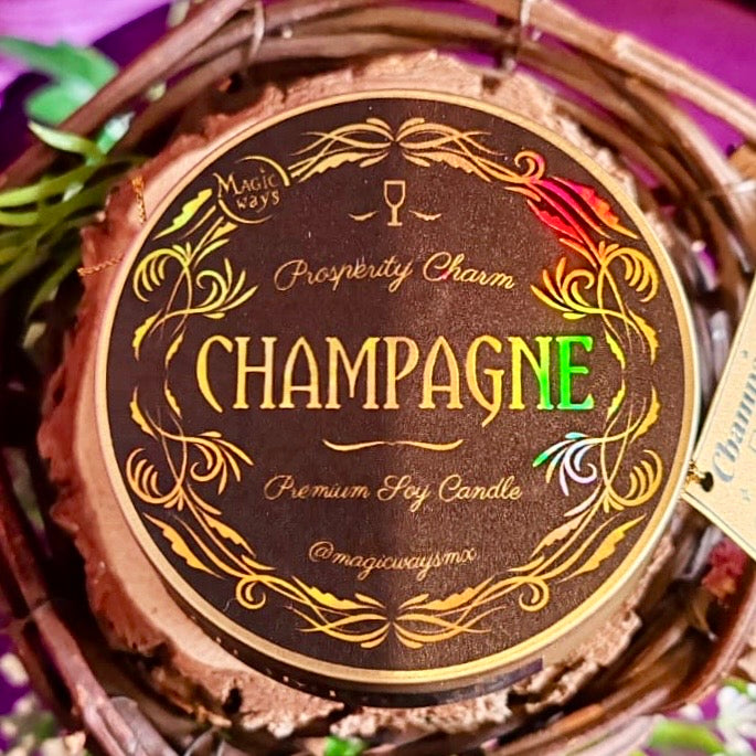 Vela de Champaña para Celebrar y Atraer Prosperidad