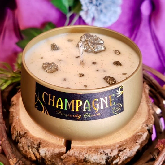 Vela de Champaña para Celebrar y Atraer Prosperidad