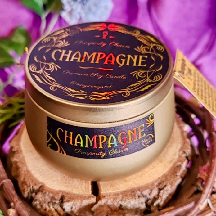 Vela de Champaña para Celebrar y Atraer Prosperidad
