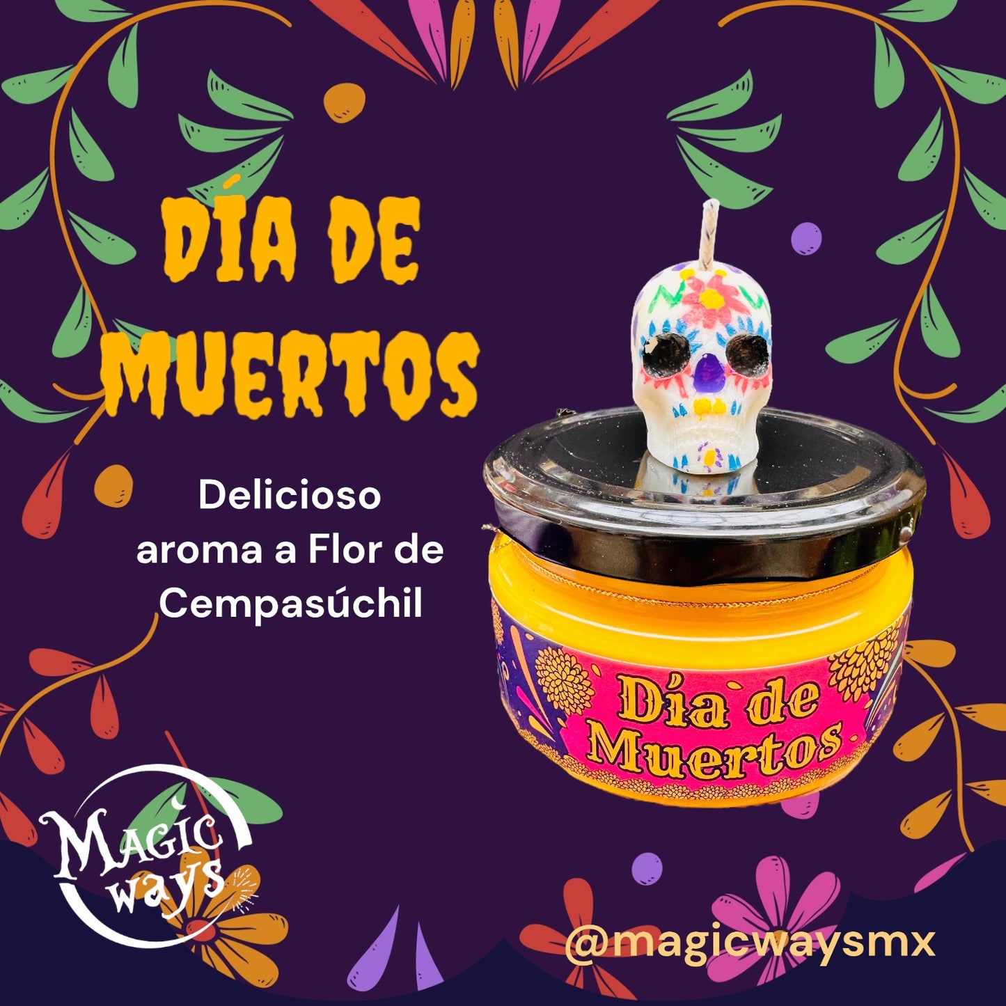 Vela Día de Muertos aroma Cempasúchil