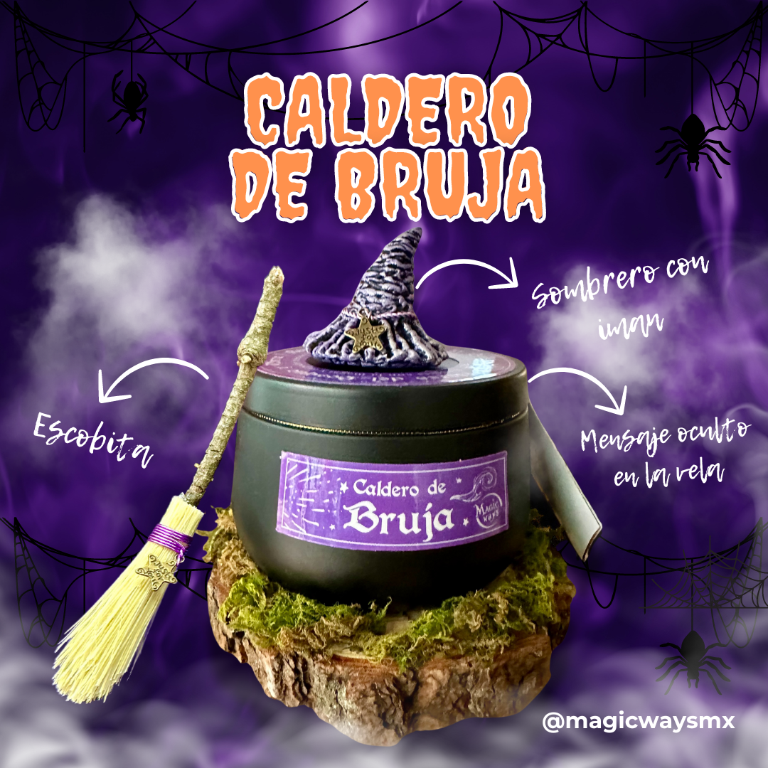 Set de 3 Velas para Halloween: Caldero de Bruja, Pumpkin Pie y Día de Muertos