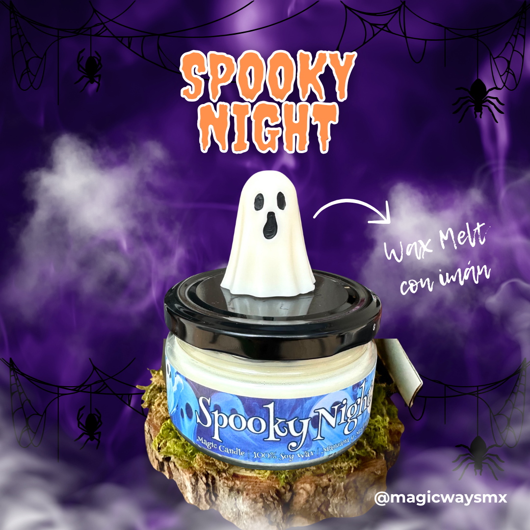 Set de 3 Velas para Halloween: Caldero de Bruja, Pumpkin Pie y Spooky Night