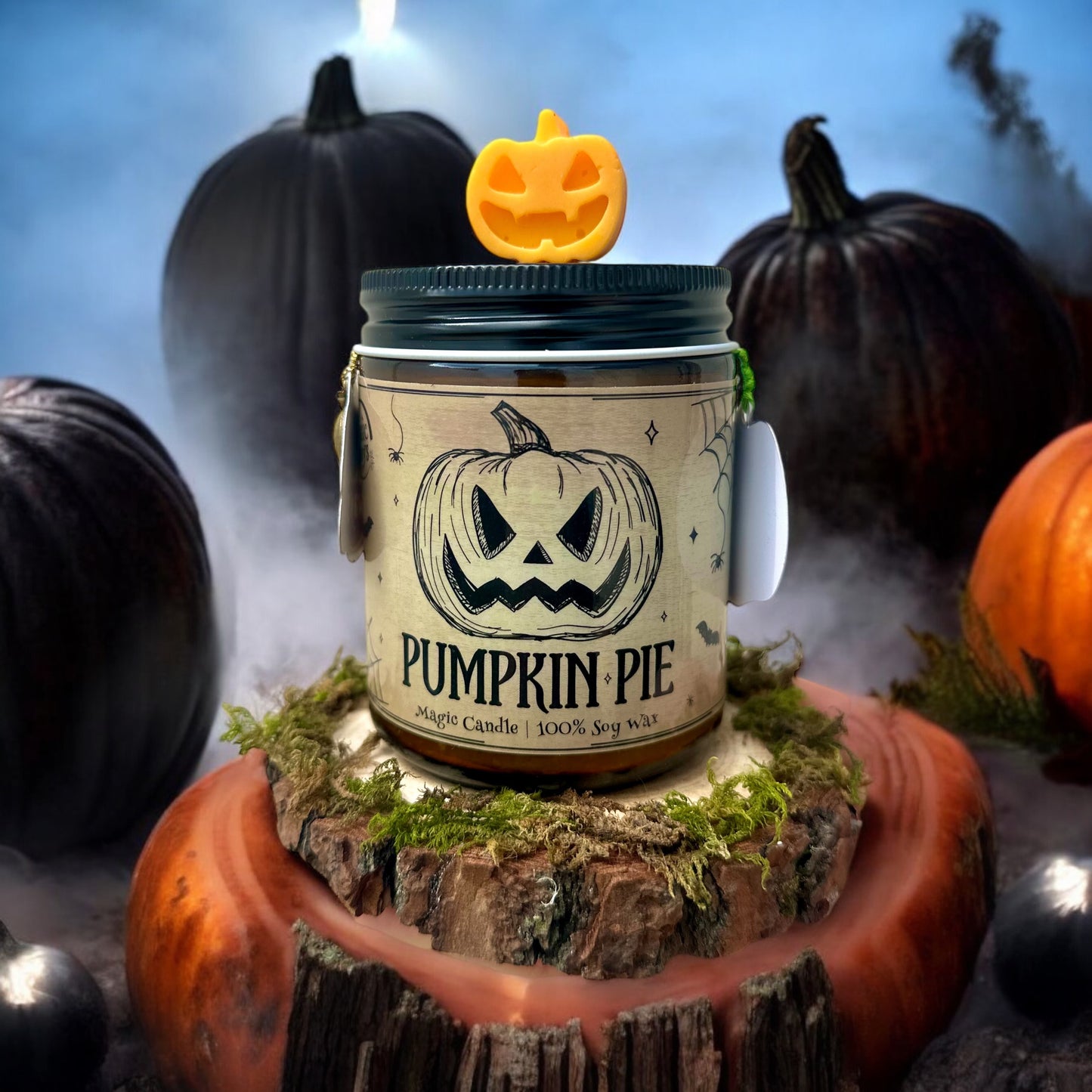 Vela Pumpkin Pie con Turmalina Negra – Halloween