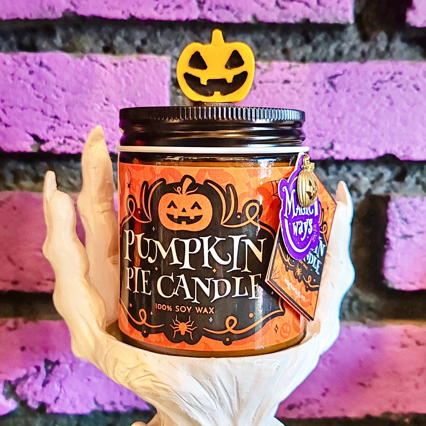Vela Pumpkin Pie con Turmalina Negra – Halloween