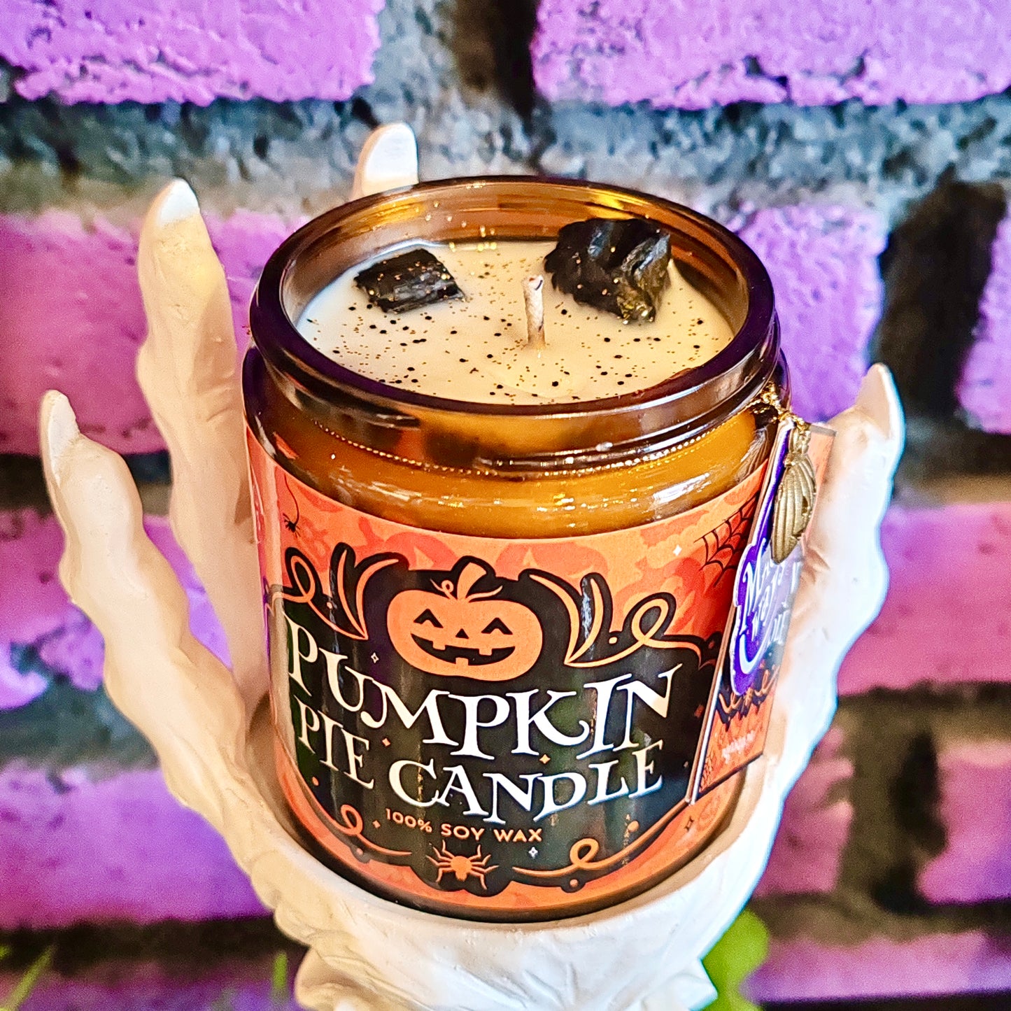Vela Pumpkin Pie con Turmalina Negra – Halloween