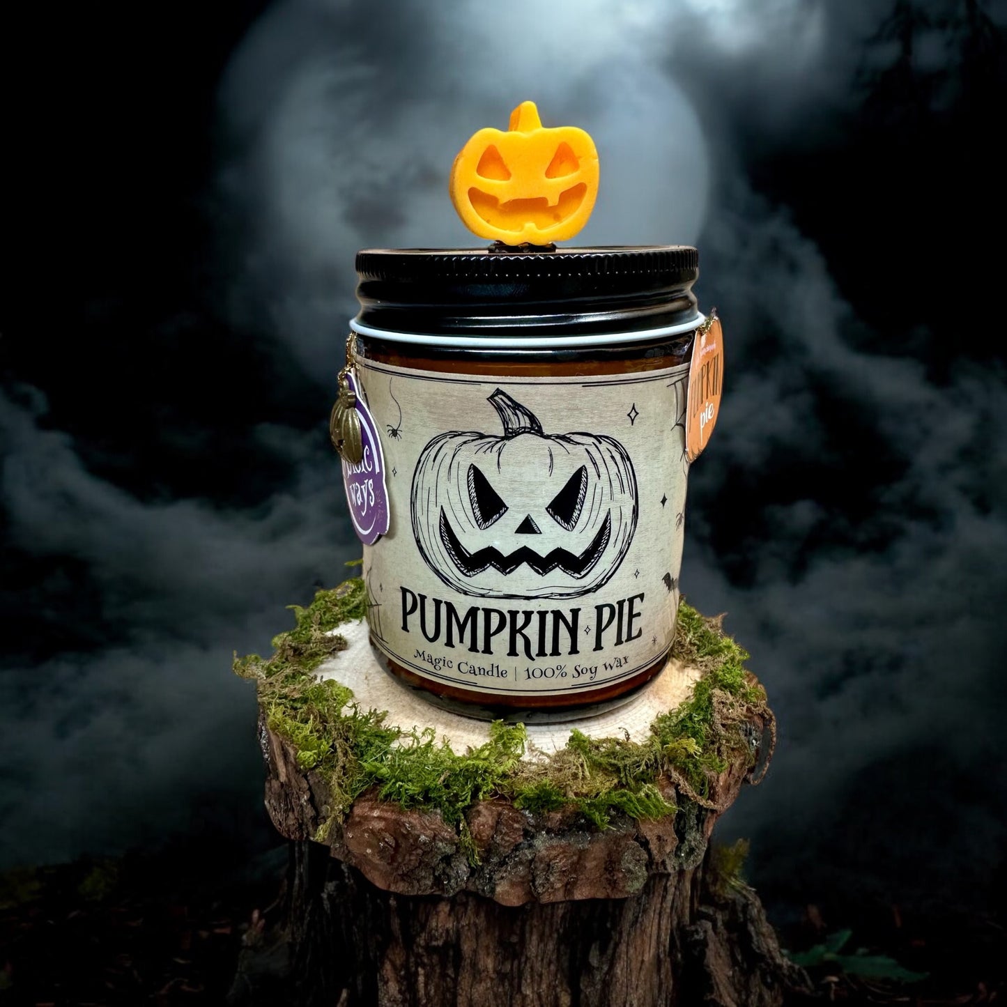 Vela Pumpkin Pie con Turmalina Negra – Halloween